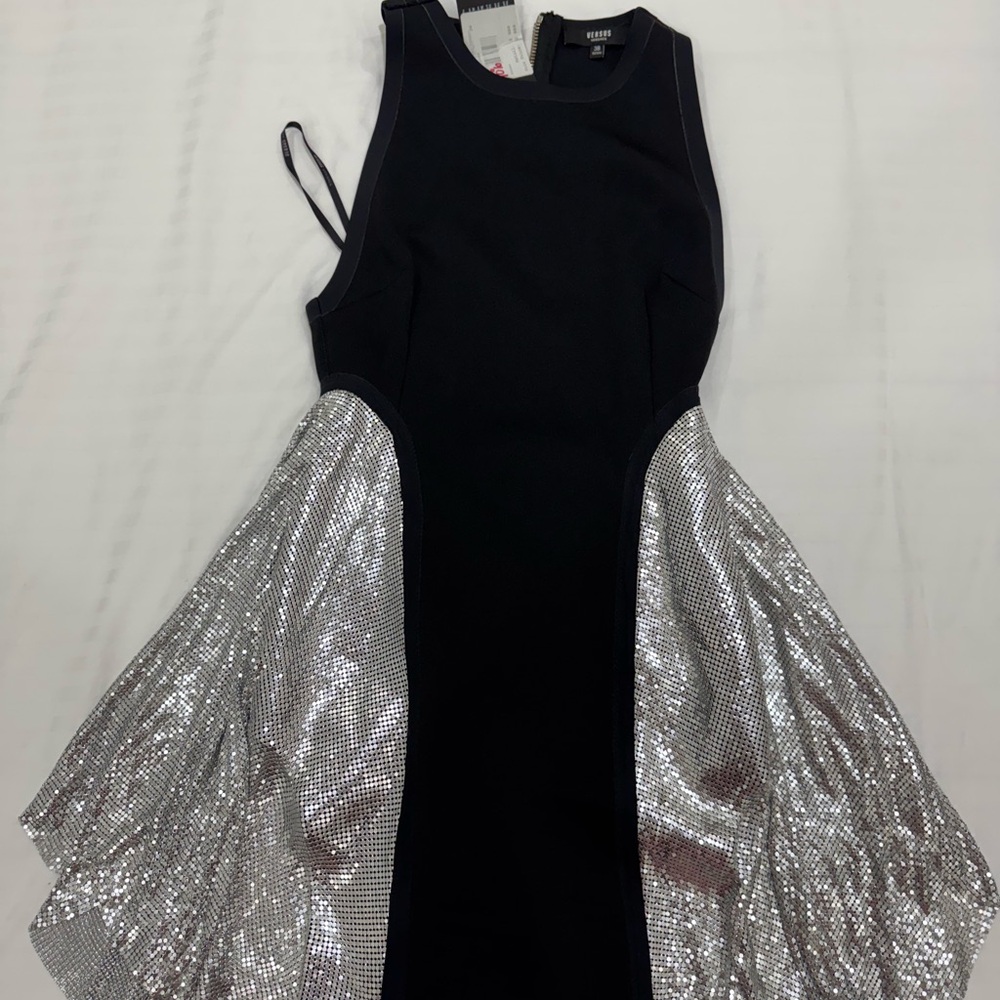 Versace Black Dress with Silver Zipper